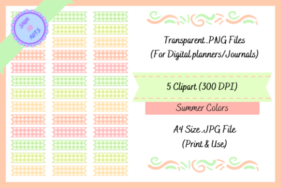 Download Cute Gingham Washi Tapes (Summer Colors) - Tape Collection