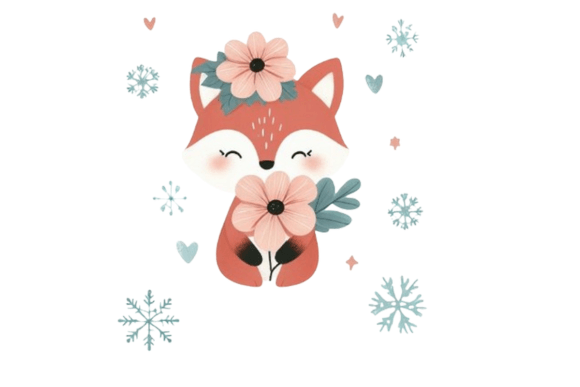 Download Cute Winter Fox PNG Sublimation - Fox Collection