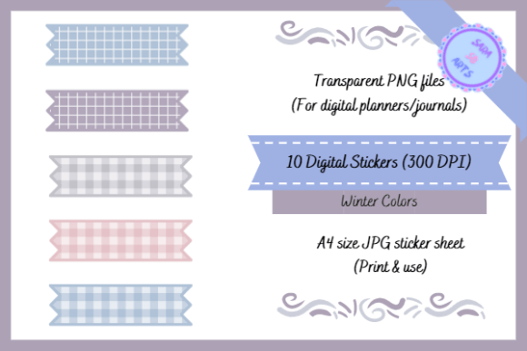 Download Cute Winter Washi Tapes Digital Stickers - Tape Collection