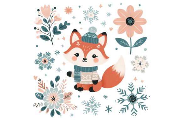 Download Cute Winter Fox PNG Sublimation - Fox Collection