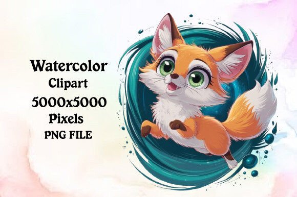 Download Cute Baby Fox in Cartoon Style PNG Clipa - Fox Collection