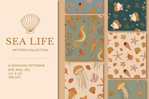 Download Sea Life Patterns Collection - Premium Resources