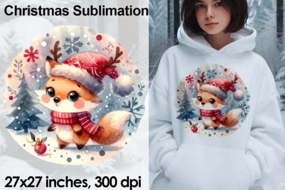 Download Watercolor Christmas Fox Sublimation PNG - Fox Collection