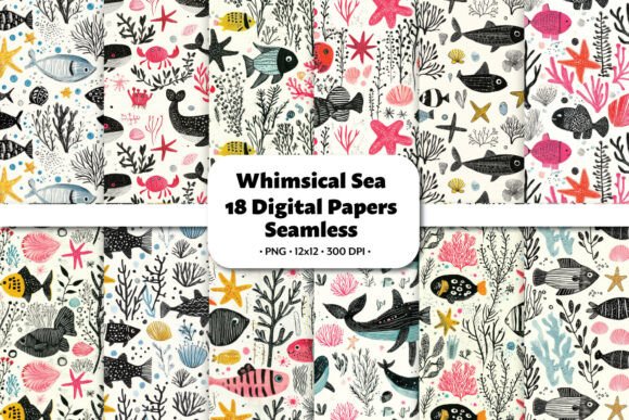Download Whimsical Sea Seamless Pattern Vol.1 - Premium Bundle