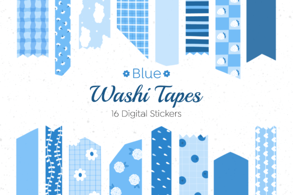 Download Digital Washi Tape Blue Set - Tape Collection