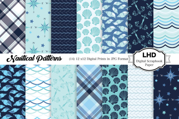 Download Digital Papers - Nautical Sea Patterns - Sea patterns Collection