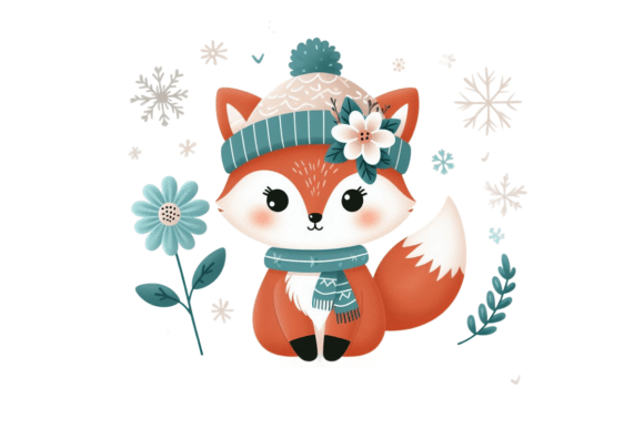 Download Cute Winter Fox PNG Sublimation - Fox Collection