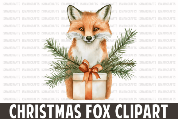 Download Christmas Fox Watercolor Clipart PNG - Fox Collection
