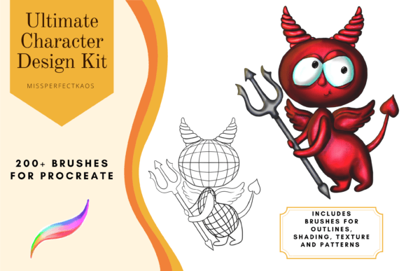 Download Character Design- 200+ Procreate Brushes - Brush Collection