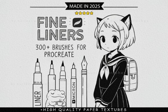 Download 300 Fine Line Brushes for Procreate - Brush Collection