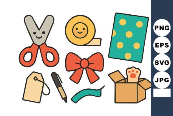 Download Cute Craft Supplies with Scissors Tape - Tape Collection