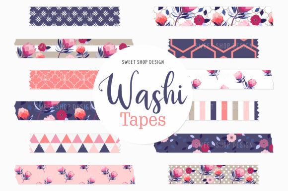 Download Digital Washi Tape Protea Flowers - Tape Collection