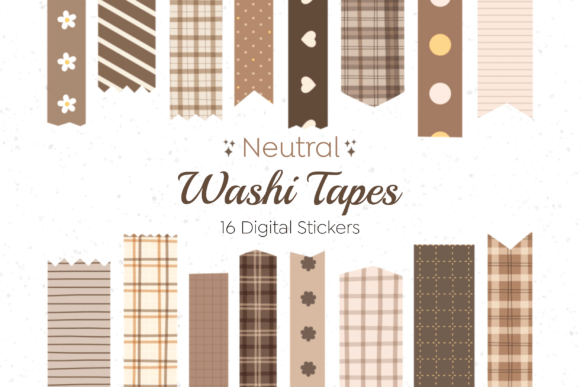 Download Digital Washi Tape Neutral Set - Tape Collection