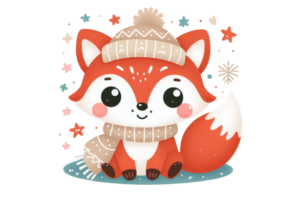 Download Cute Winter Fox PNG Sublimation - Fox Collection