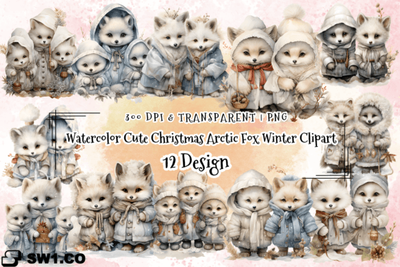 Download Watercolor Christmas Arctic Fox Winter - Fox Collection