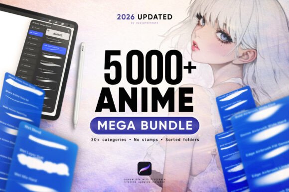 Download 5000 Procreate Brushes Anime Mega Bundle - Brush Collection