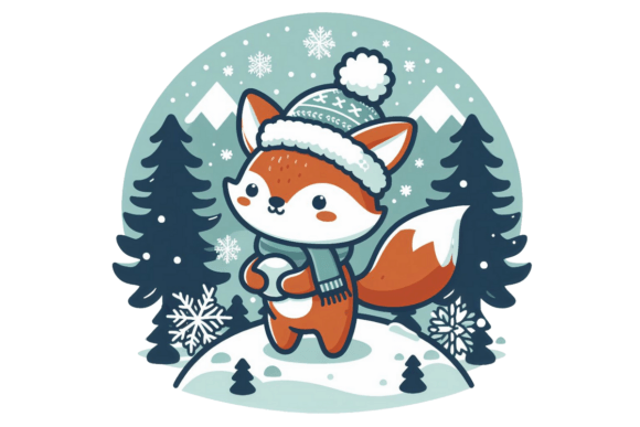 Download Cute Winter Fox PNG Sublimation - Fox Collection