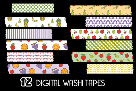 Download Fruits Cliparts Washi Tapes Patterns - Tape Collection