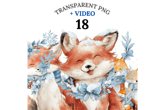 Download Christmas Fox Clipart Set - Fox Collection