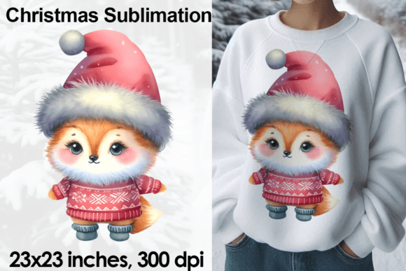 Download Watercolor Christmas Fox Sublimation PNG - Fox Collection