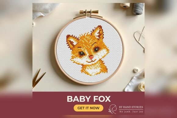 Download Baby Fox Cross Stitch Pattern PDF - Fox Collection